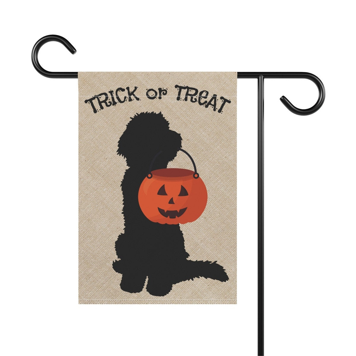 Doodle Dog Fall/Halloween Garden - House Flag / Banner, Double-sided, Goldendoodle, Bernedoodle, Labradoodle, Aussiedoodle