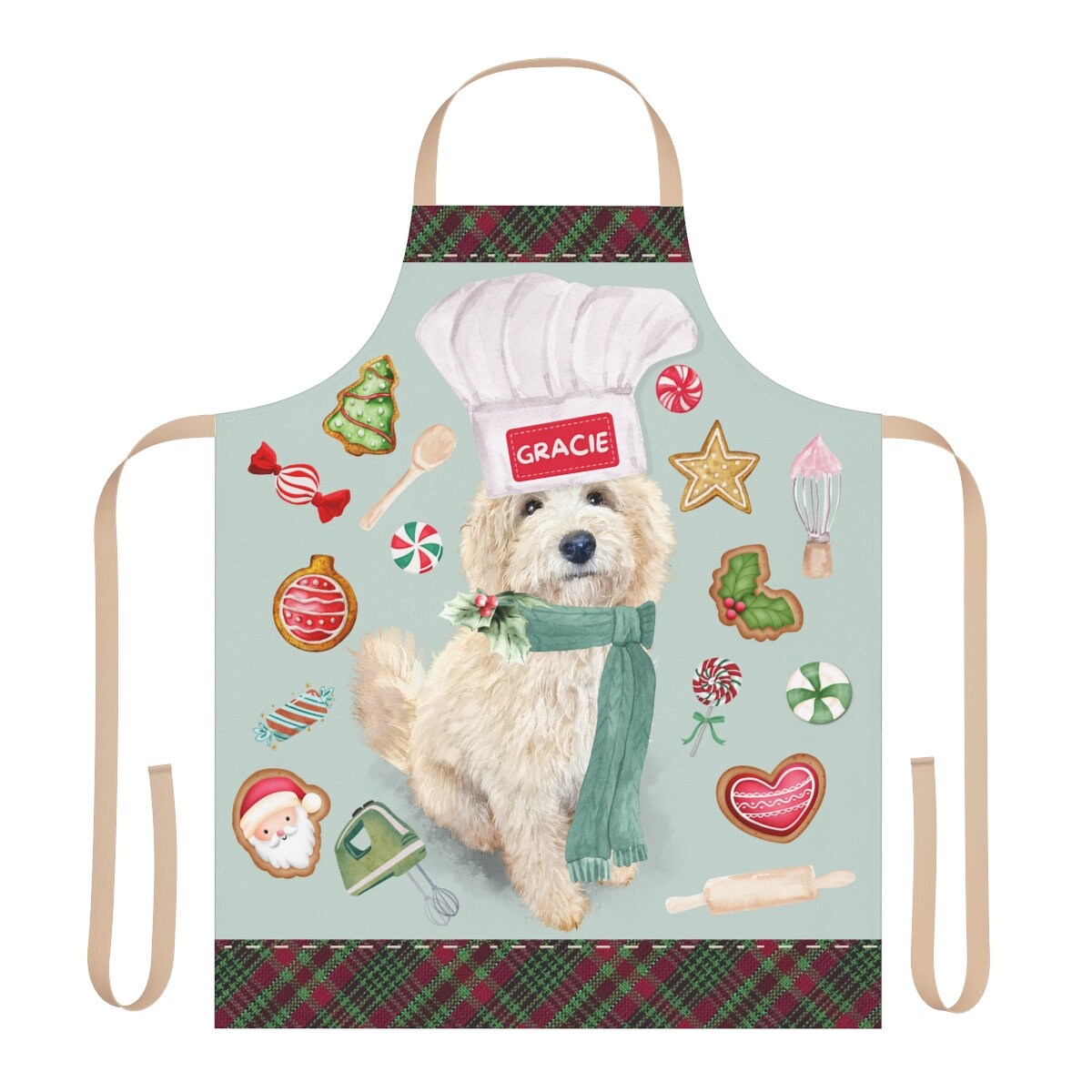 Personalized Labradoodle - Goldendoodle, Doodle Dog Holiday Chef Apron, Custom Doodle Mom Gift Idea, Resembles Many Doodle Breeds