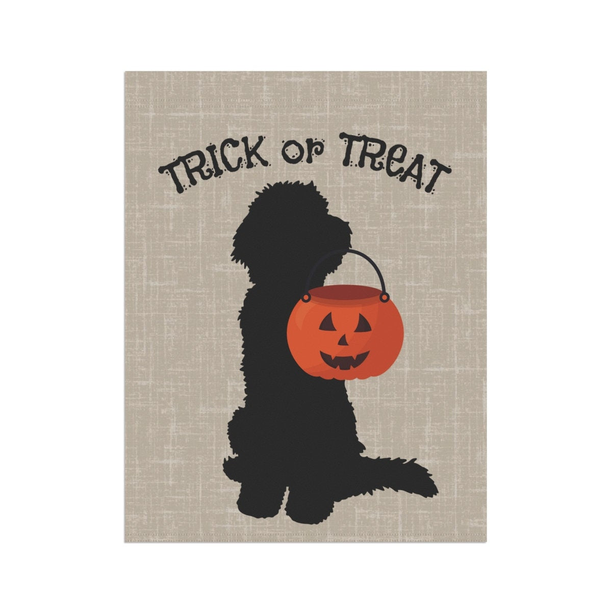 Doodle Dog Halloween Home & Garden Banner - Doodle Fall Decor, Doodle Mom or Dad Gift, Goldendoodle, Bernedoodle, Etc., Pole Not I