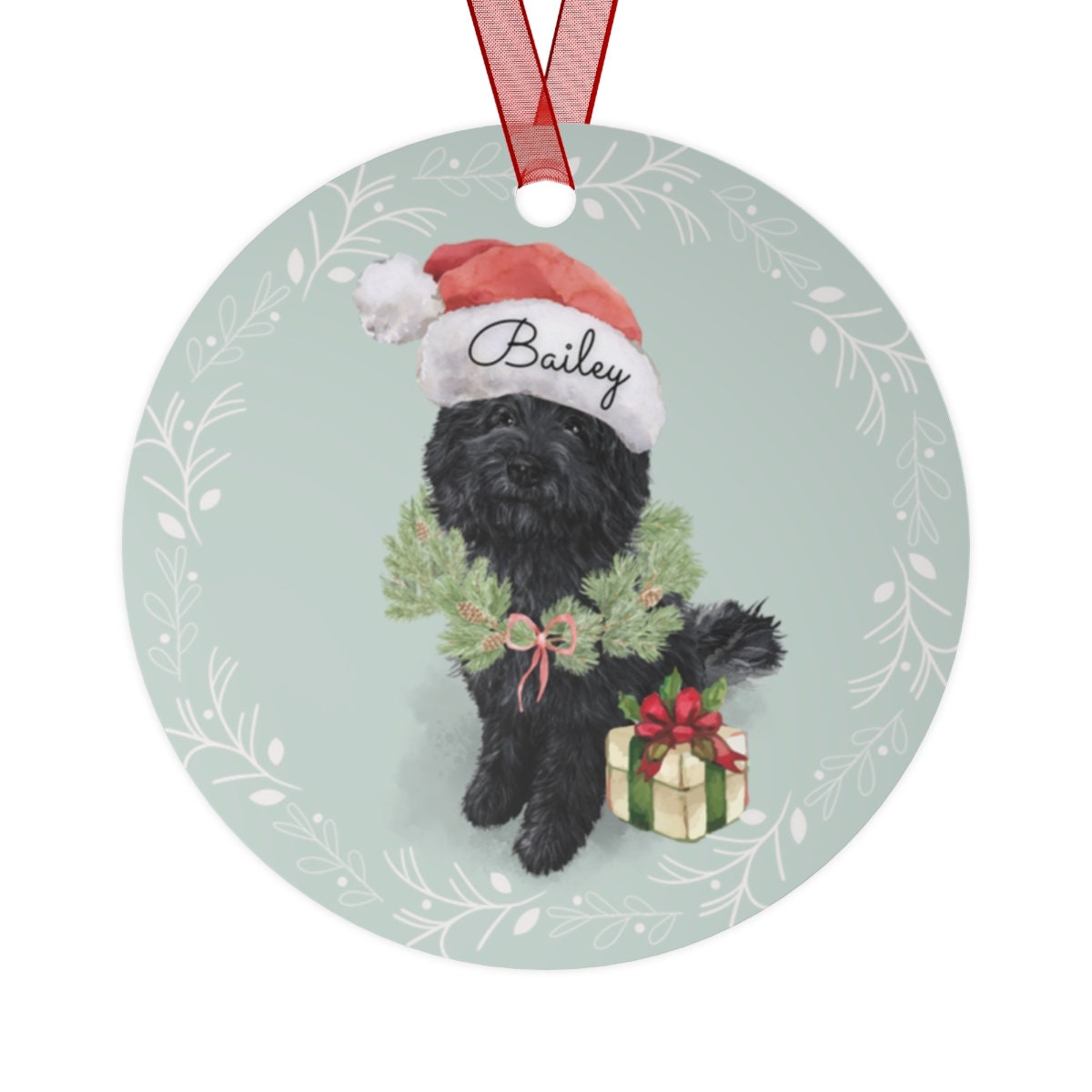 Personalized Black Doodle Christmas Ornament - Doodle Dog  Mom & Dad Gift, Durable Lightweight Metal, A Treasured Keepsake of Your