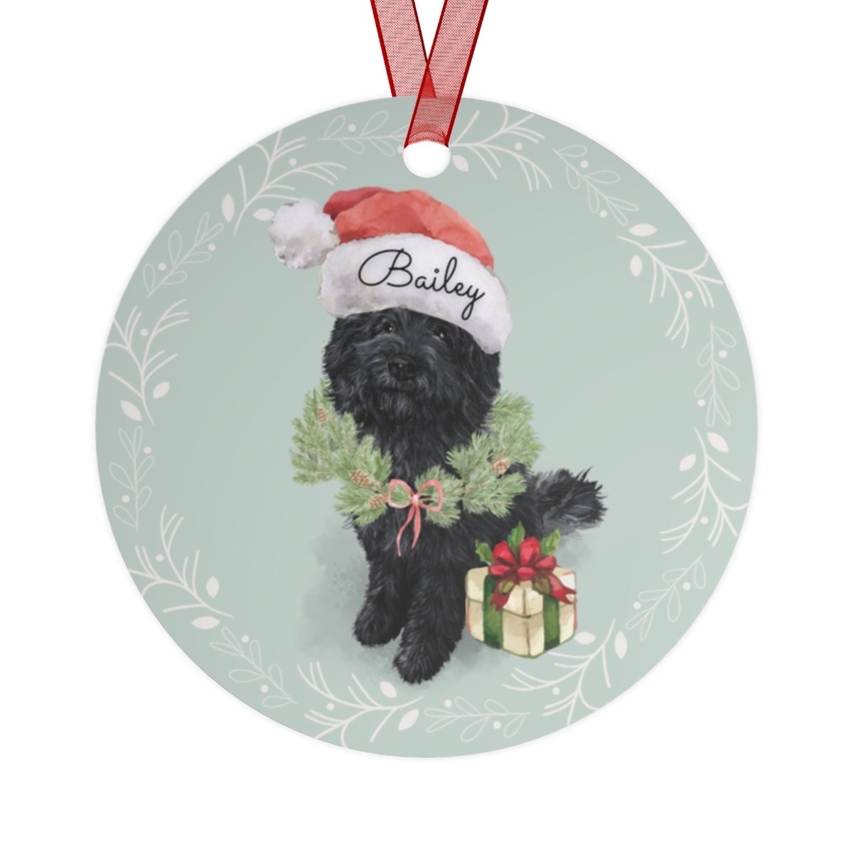 Personalized Black Doodle Christmas Ornament - Doodle Dog  Mom & Dad Gift, Durable Lightweight Metal, A Treasured Keepsake of Your