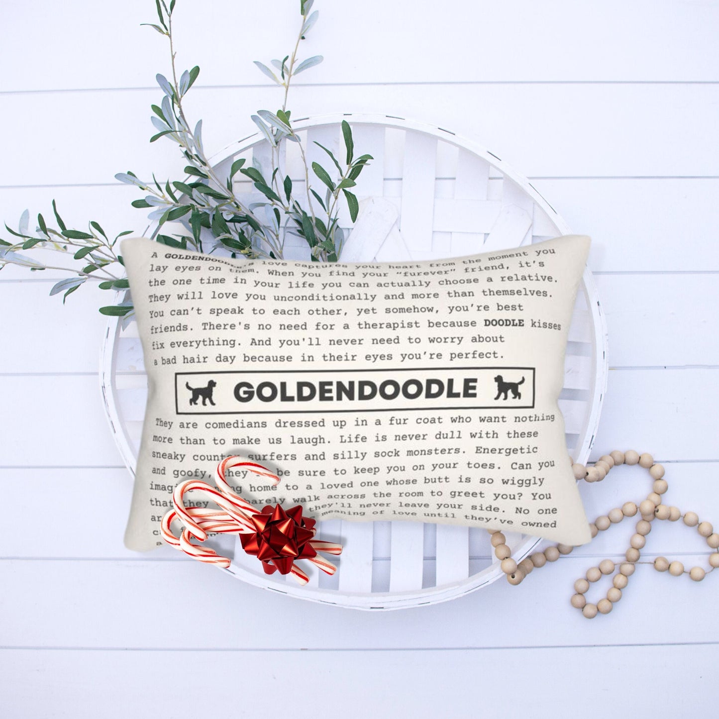 Goldendoodle Gift Pillow - Doodle Dog Lover, Goldendoodle  Mom, Goldendoodle  Dad, Perfect Birthday, Mother's Day, Father's Day Gift