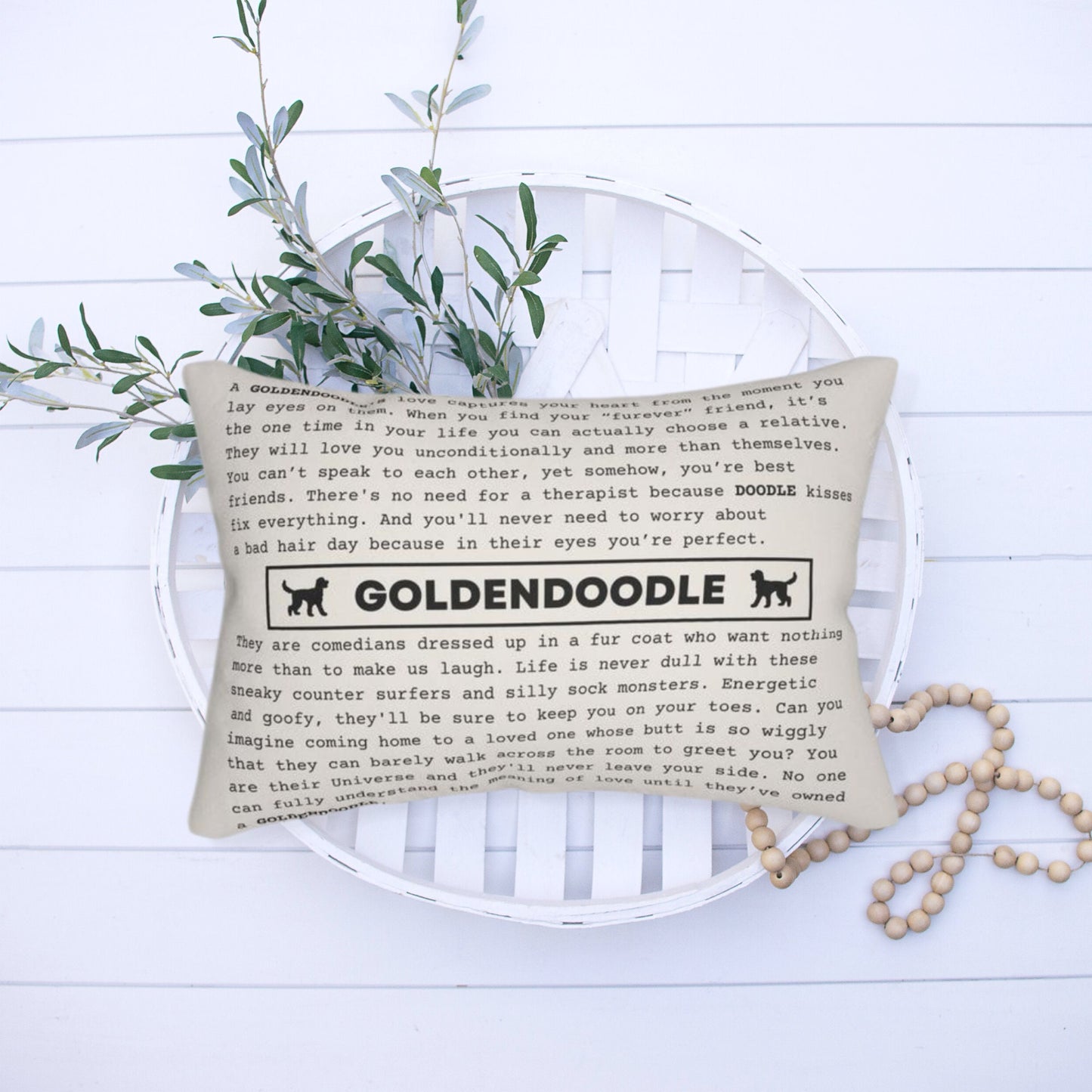 Goldendoodle Gift Pillow - Doodle Dog Lover, Goldendoodle  Mom, Goldendoodle  Dad, Perfect Birthday, Mother's Day, Father's Day Gift