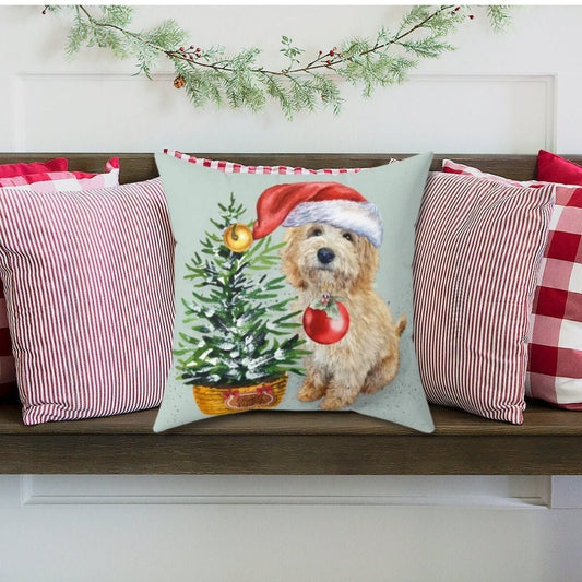 Goldendoodle - Doodle Dog Christmas Pillow, Labradoodle, Cockapoo, Cavapoo, Doodle Mom Holiday Gift, Cover and Insert