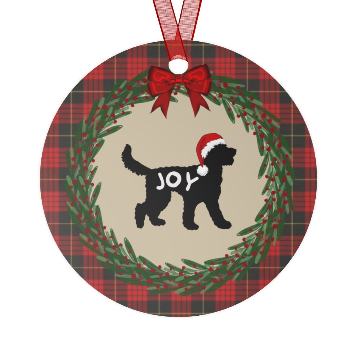 Doodle Dog Metal Joy Ornament - Doodle Mom or Dad Christmas Gift, Represents Many Doodle Breeds, Goldendoodle, Labradoodle, Berned