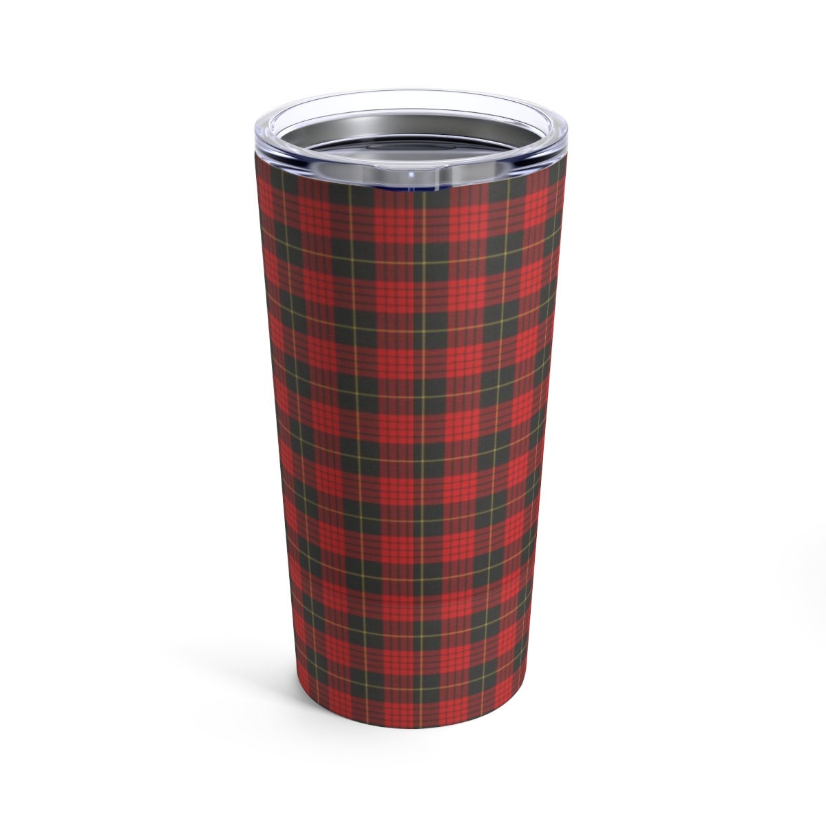 Doodle Dog Christmas Tumbler - Red Plaid With Doodle Silhouette  "joy", Stainless Travel Size, 20oz, Perfect Holiday Gift for Dood