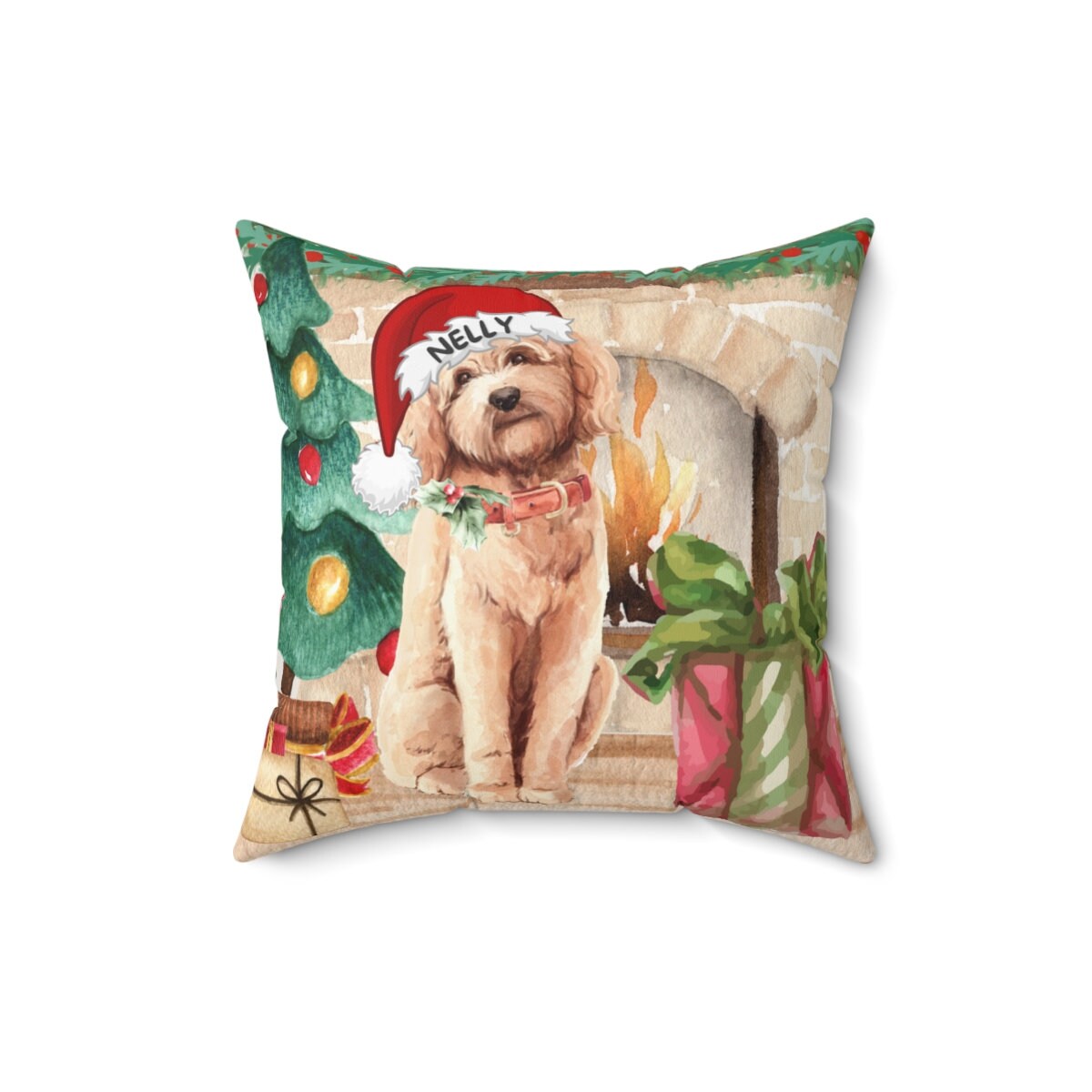 Goldendoodle - Labradoodle, Doodle, Christmas Pillow, Doodle Mom or Dad Gift, Personalized Doodle Dog Holiday Gift