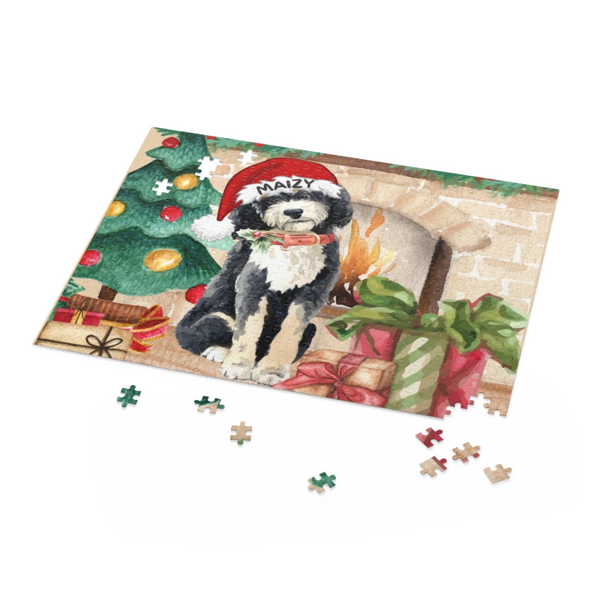 Customized Bernedoodle Dog Gift Puzzle (120 - 252, 500-Piece) Perfect Christmas Gift for Any Bernedoodle Lover, Gift Box Included