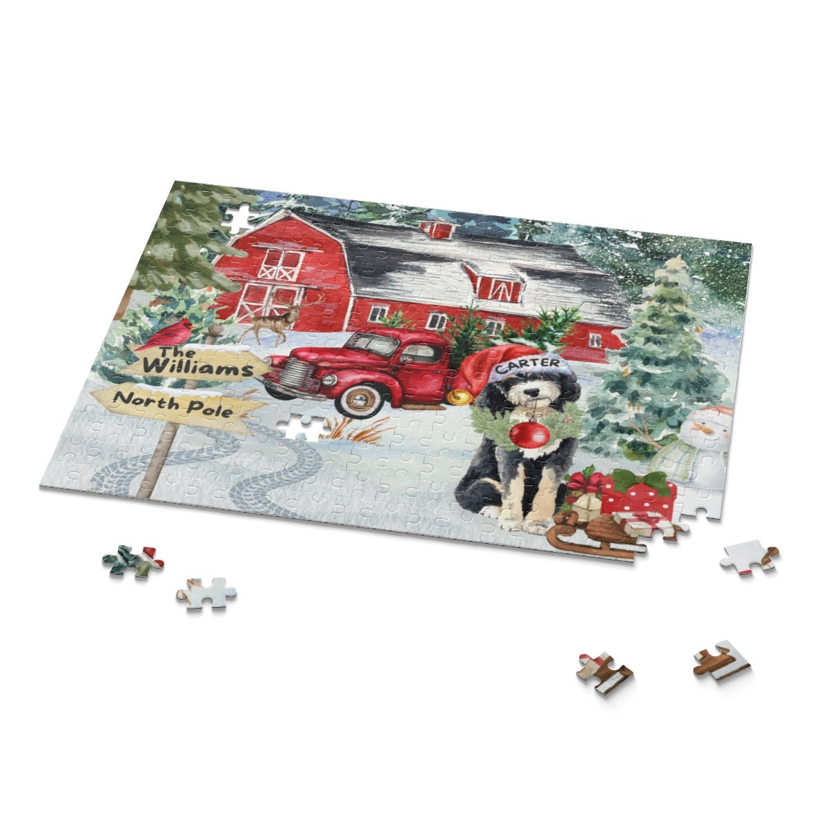 Personalized Bernedoodle Dog Gift Puzzle (120 - 252, 500-Piece) Perfect Christmas Gift for Any Doodle Lover, Gift Box Included