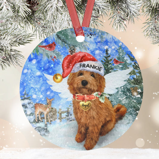 Personalized Doodle Dog Memorial Ornament - Doodle Dog Mom Dad Sympathy Gift, Christmas Dog Memorial Ornament, Apricot Doodle