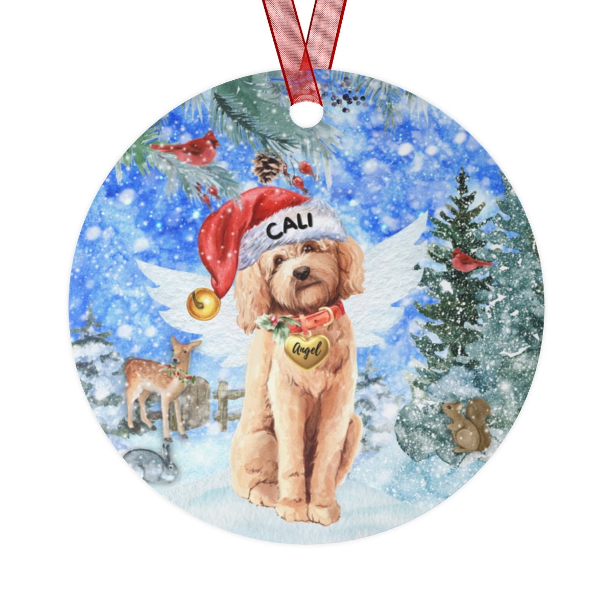 Personalized Goldendoodle - Labradoodle Doodle Dog Memorial Ornament, Doodle Dog Mom Dad Sympathy Gift, Christmas Dog Memorial Orn