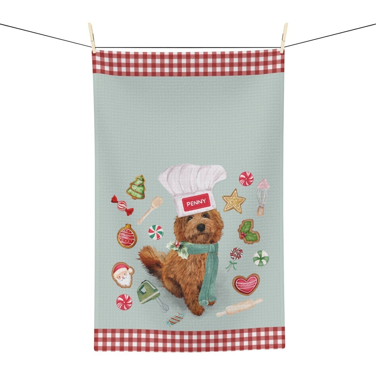 Doodle Dog Gift Kitchen Towel - Goldendoodle, Labradoodle, Double Doodle, Etc. Mom or Dad Christmas Gift Idea, Soft Micro-polyeste