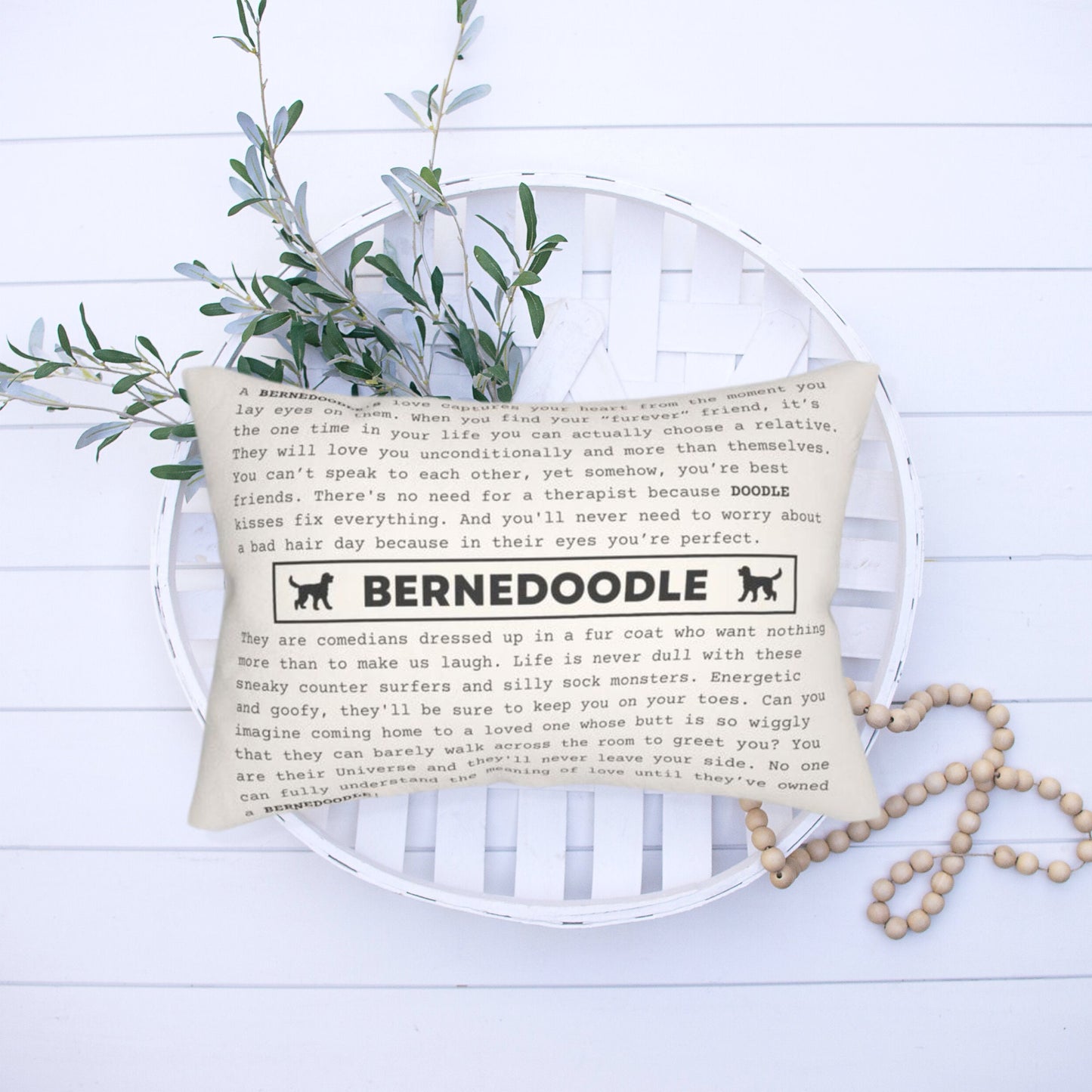 Bernedoodle Gift Pillow - Bernedoodle Mom or Mama Gift, Bernedoodle Dad Gift, Bernedoodle Mother's Day, Bernadoodle Dad