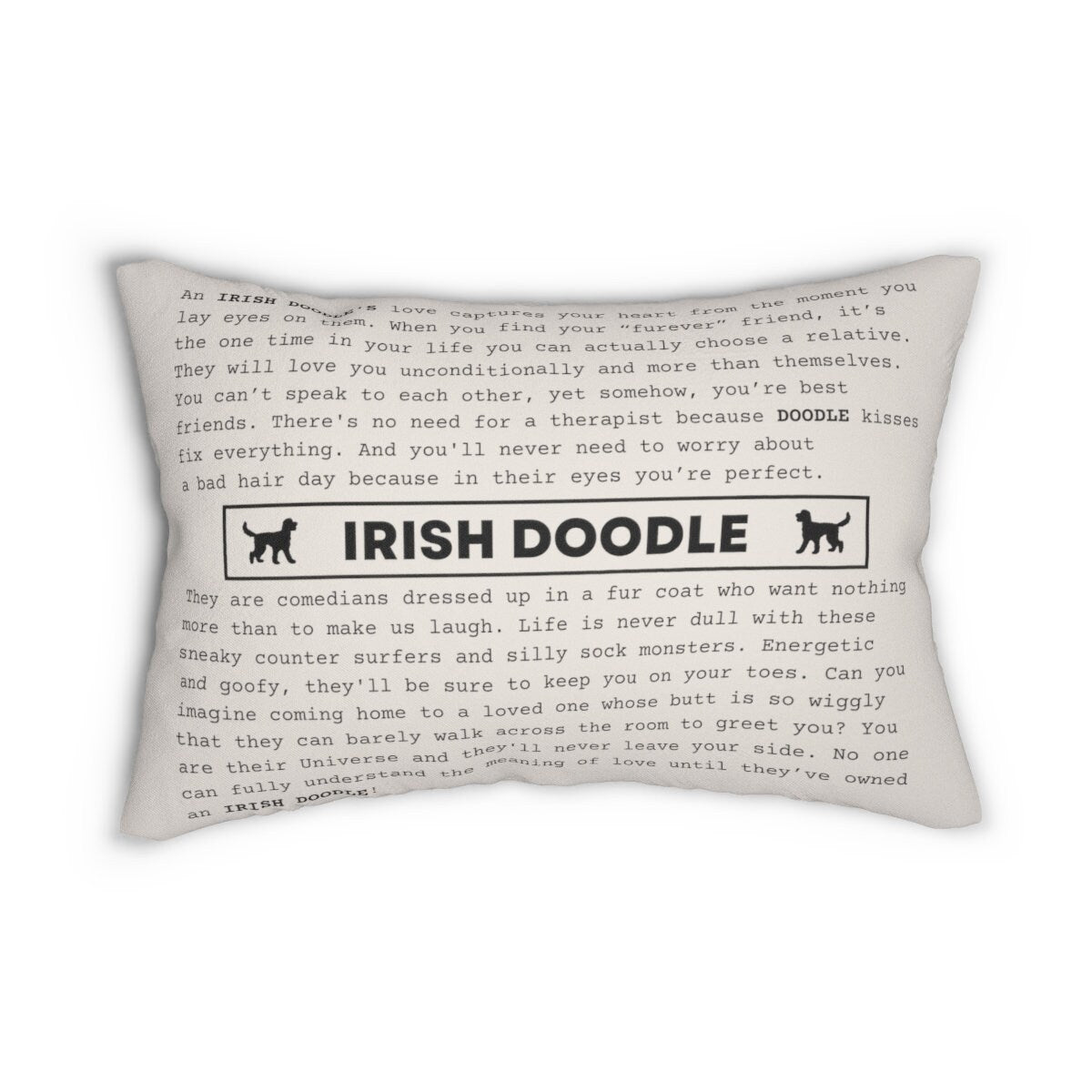 Irish Doodle Gift Pillow - Irish Doodle Dog Lover, Mom and Dad, Perfect Birthday, Mother's Day, Father's Day, Holiday Gift