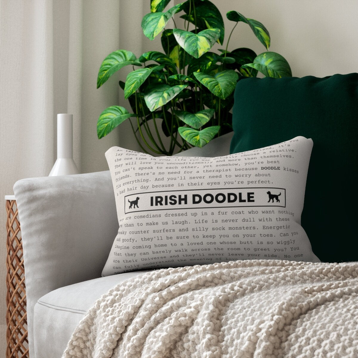 Irish Doodle Gift Pillow - Irish Doodle Dog Lover, Mom and Dad, Perfect Birthday, Mother's Day, Father's Day, Holiday Gift