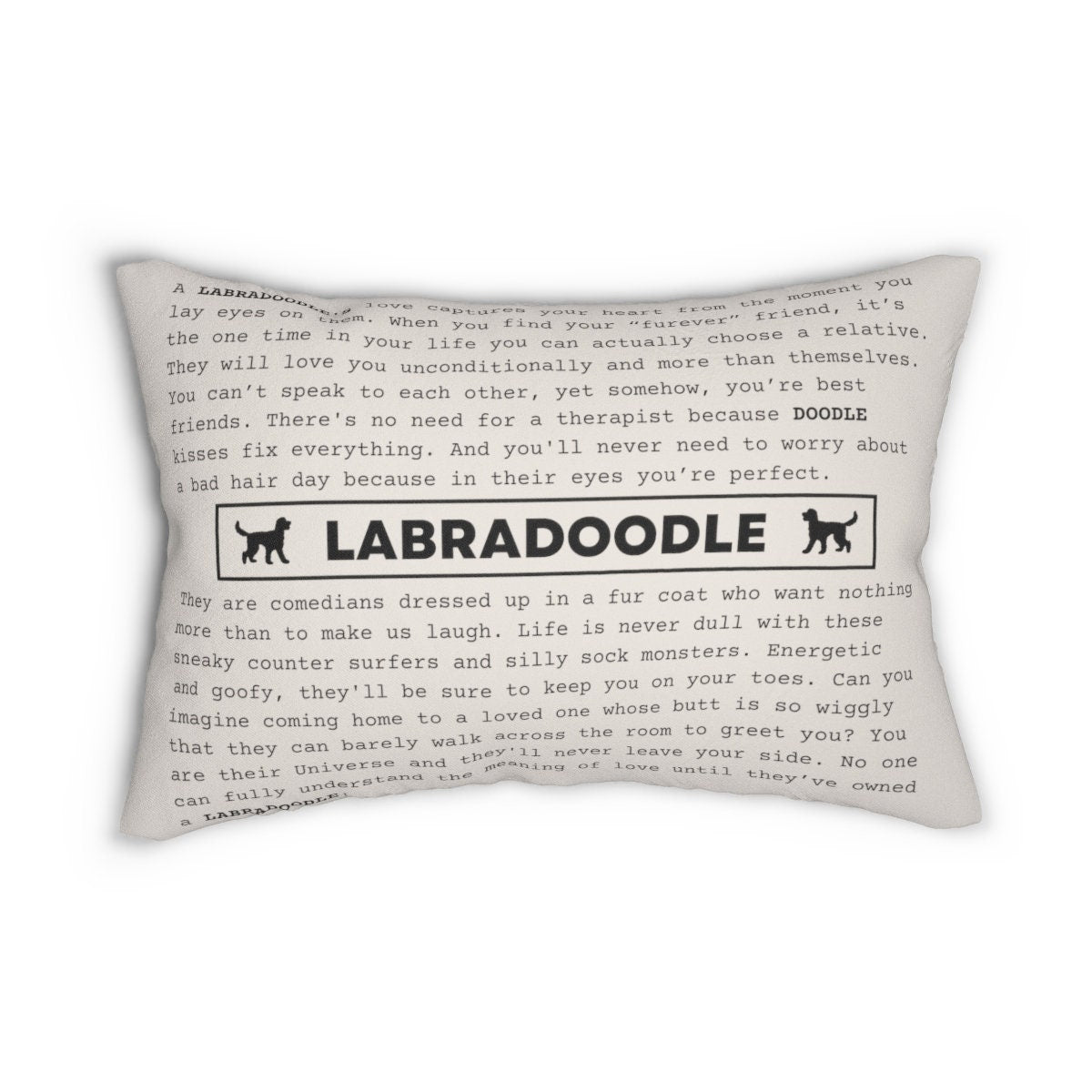 Labradoodle Pillow - Labradoodle Mom or Dad Gift, Unique Typewriter Poem for Laradoodle Lover