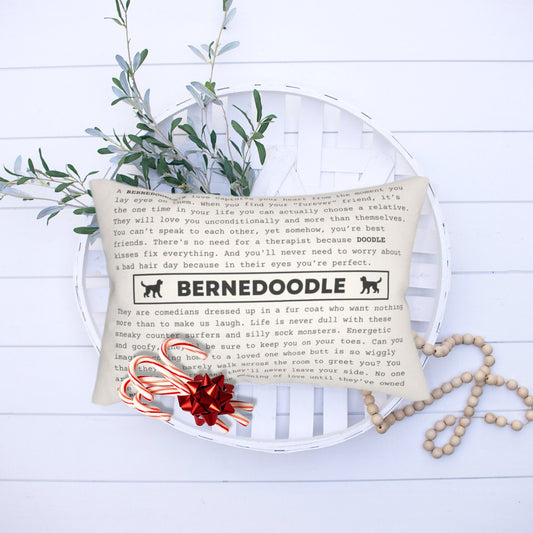 Bernedoodle Gift Pillow - Bernedoodle Mom or Mama Gift, Bernedoodle Dad Gift, Bernedoodle Mother's Day, Bernadoodle Dad