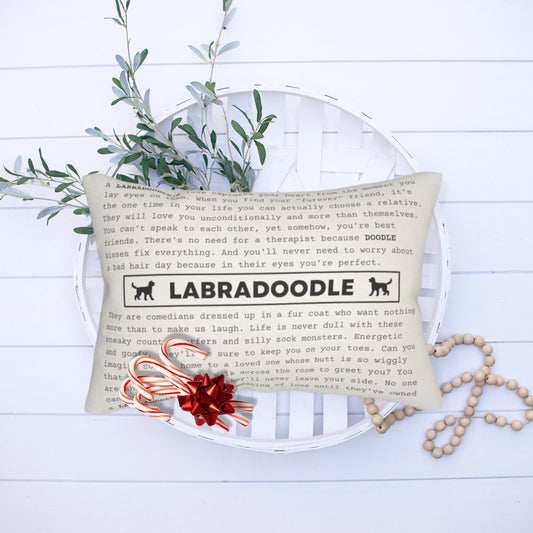 Labradoodle Pillow - Labradoodle Mom or Dad Gift, Unique Typewriter Poem for Laradoodle Lover