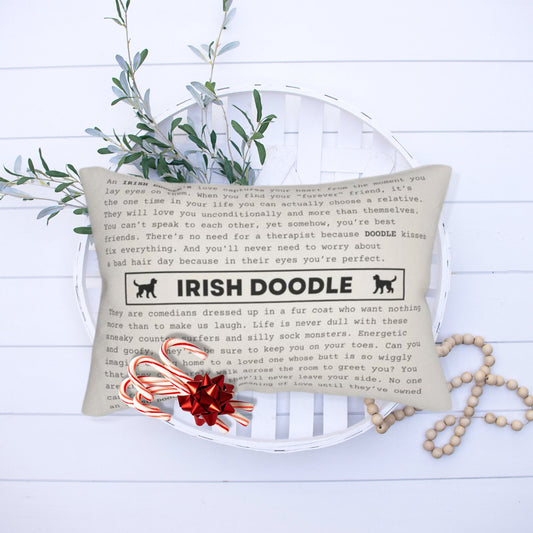 Irish Doodle Gift Pillow - Irish Doodle Dog Lover, Mom and Dad, Perfect Birthday, Mother's Day, Father's Day, Holiday Gift