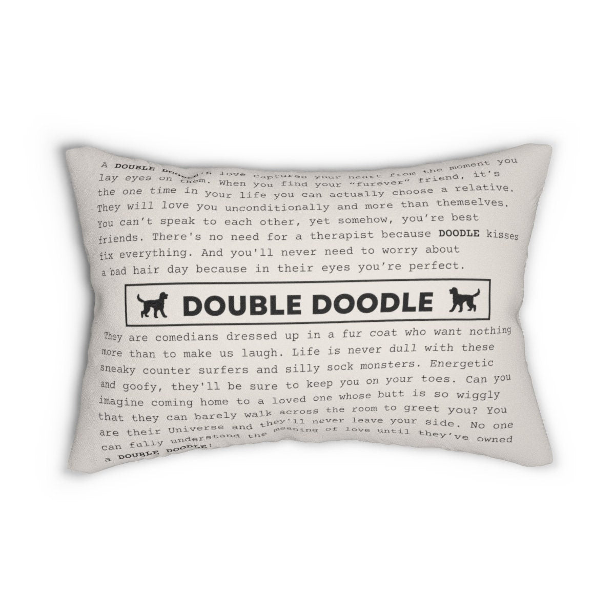 Double Doodle  Gift Pillow - Double Doodle Dog Lover, Mom and Dad Gift- Treasured Double Doodle Poem on Pillow Is a Wonderful Holi