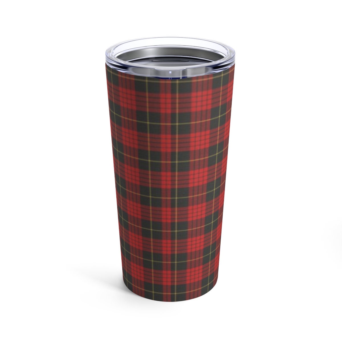 Doodle Mom Christmas Tumbler - Red Plaid With Doodle Dog Silhouette, Stainless Travel Size, 20oz, Perfect Holiday Gift for Doodle