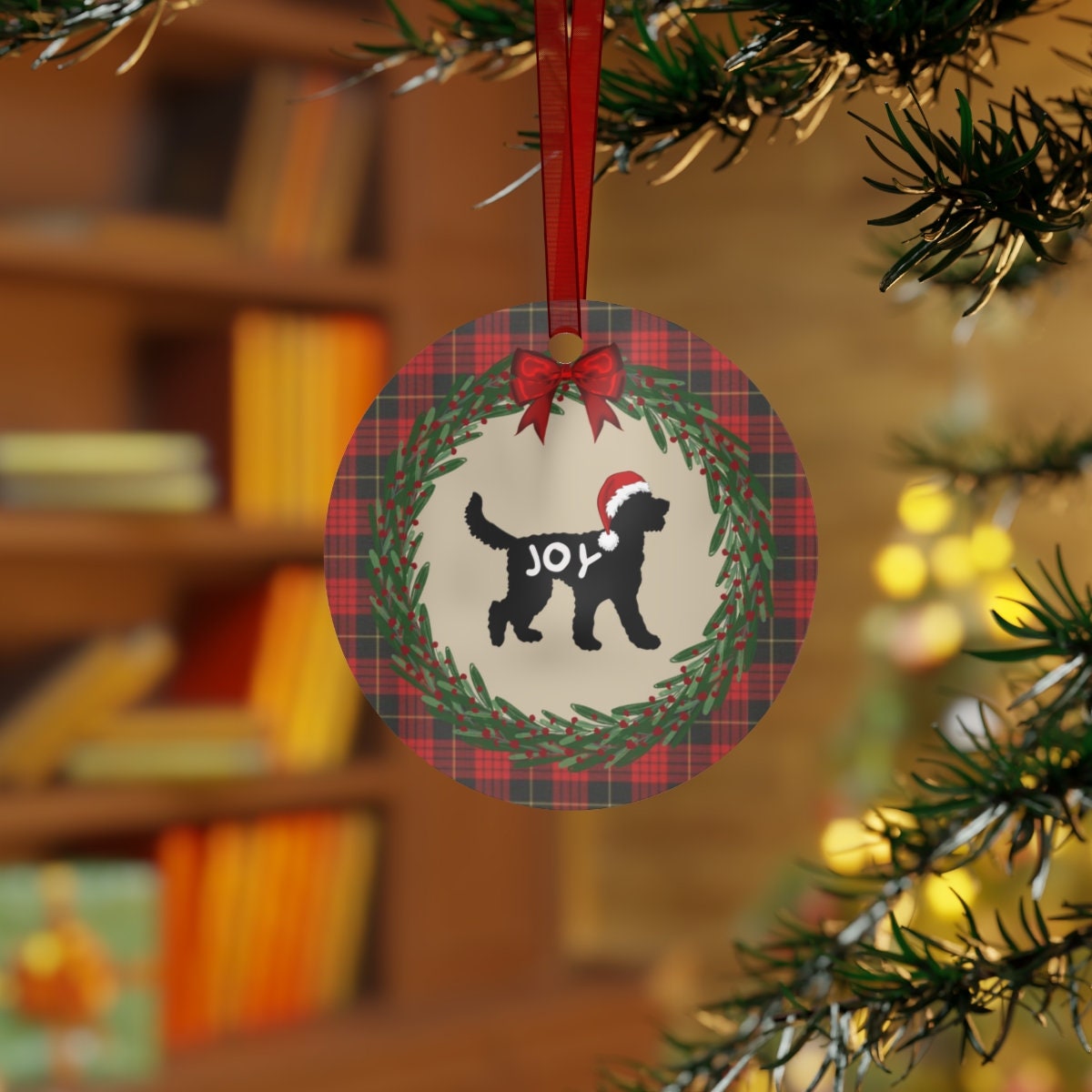 Doodle Dog Metal Joy Ornament - Doodle Mom or Dad Christmas Gift, Represents Many Doodle Breeds, Goldendoodle, Labradoodle, Berned