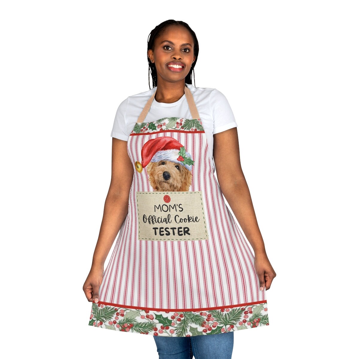 Doodle Dog Christmas Apron Gift - Boutique Style Apron for  Doodle Mom, Doodle Dog Chef/Baker Apron,Goldendoodle, Labradoodle, Cav