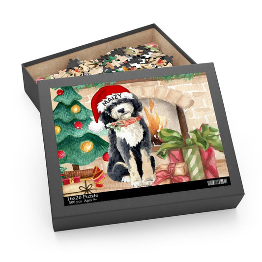 Customized Bernedoodle Dog Gift Puzzle (120 - 252, 500-Piece) Perfect Christmas Gift for Any Bernedoodle Lover, Gift Box Included