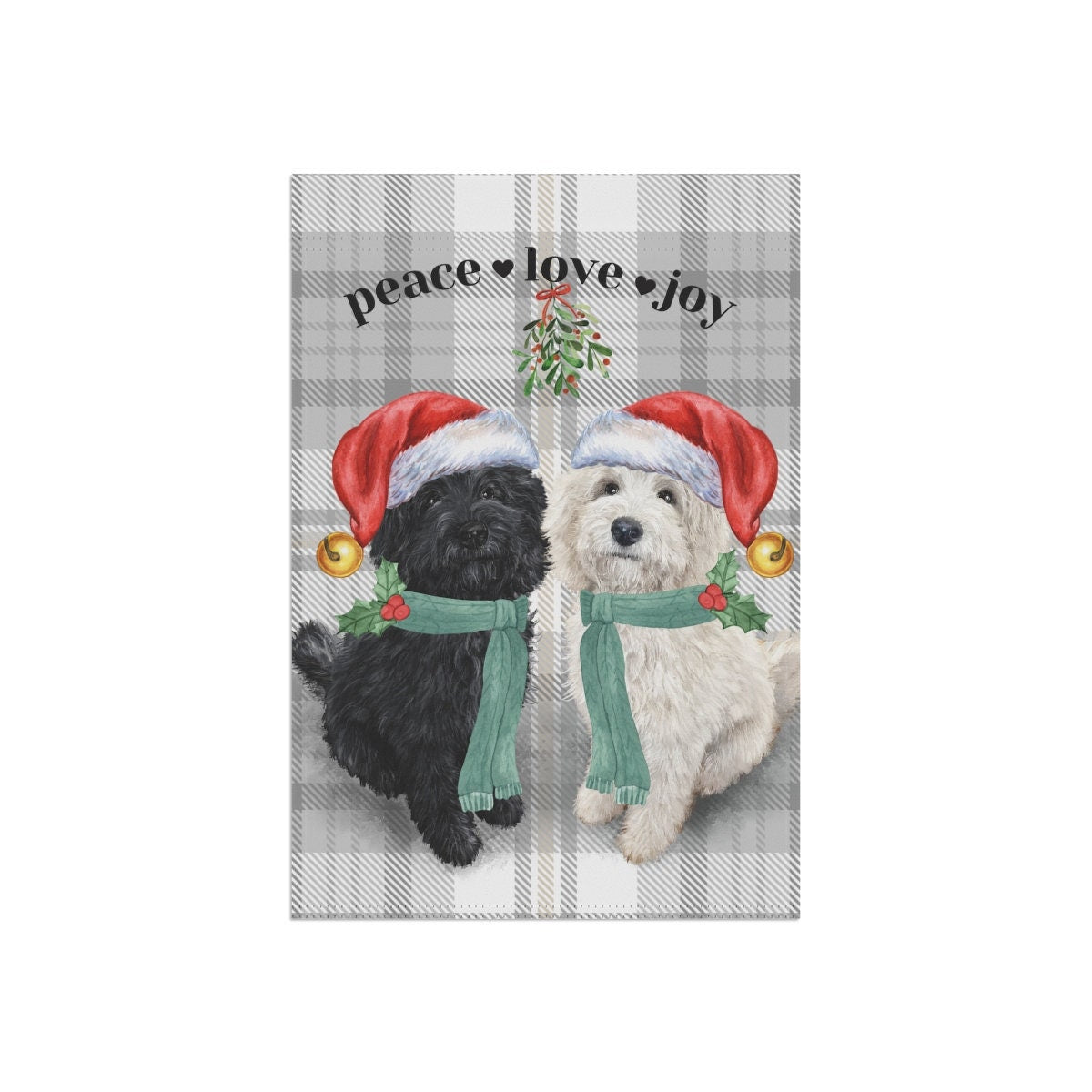 Doodle Dog Christmas Flag - Holiday Gift Idea for Bernedoodle Mom or Dad Owner, Doodle Dog Double-sided Flag, Stand Not Included