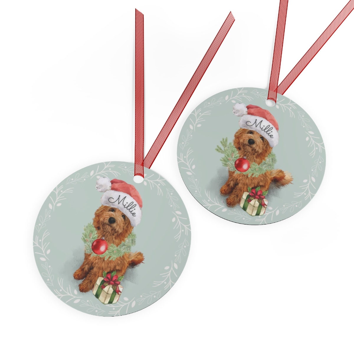 Red / Apricot Goldendoodle Christmas Ornament - Perfect Doodle Mom & Dad Gift, Durable Lightweight Metal, Treasured Keepsake of Yo