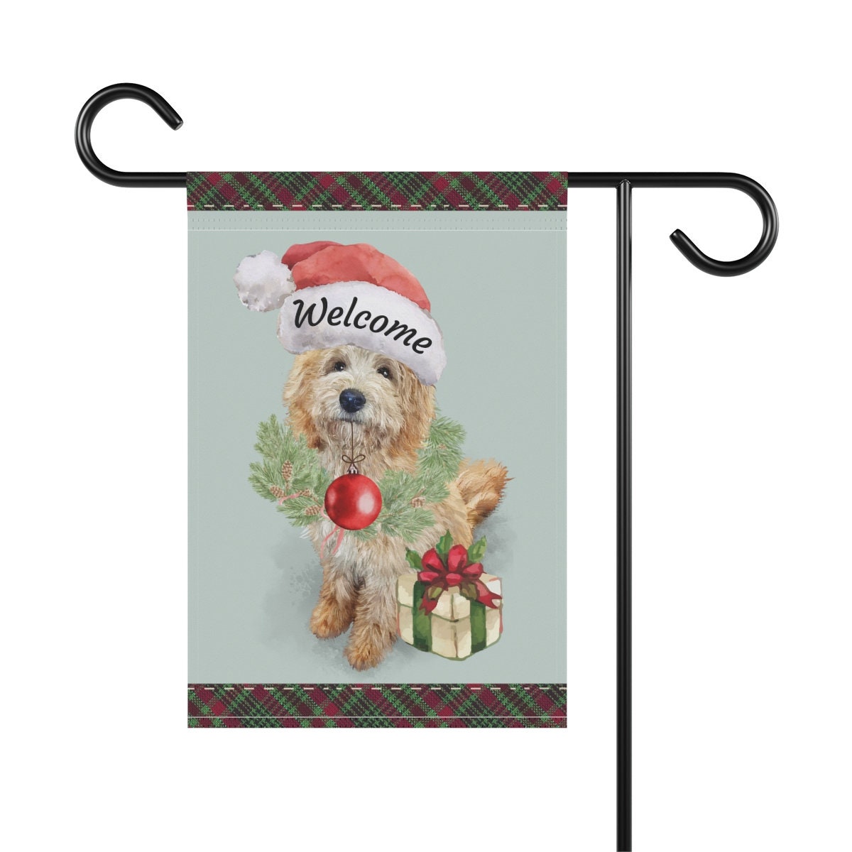 Doodle Dog Christmas Flag - Garden Flag Gift Idea for Labradoodle, Goldendoodle, Doodle Mom & Dad, Double-sided Flag, Stand Not In