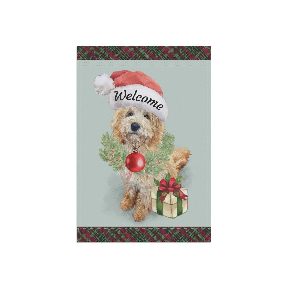 Doodle Dog Christmas Flag - Garden Flag Gift Idea for Labradoodle, Goldendoodle, Doodle Mom & Dad, Double-sided Flag, Stand Not In