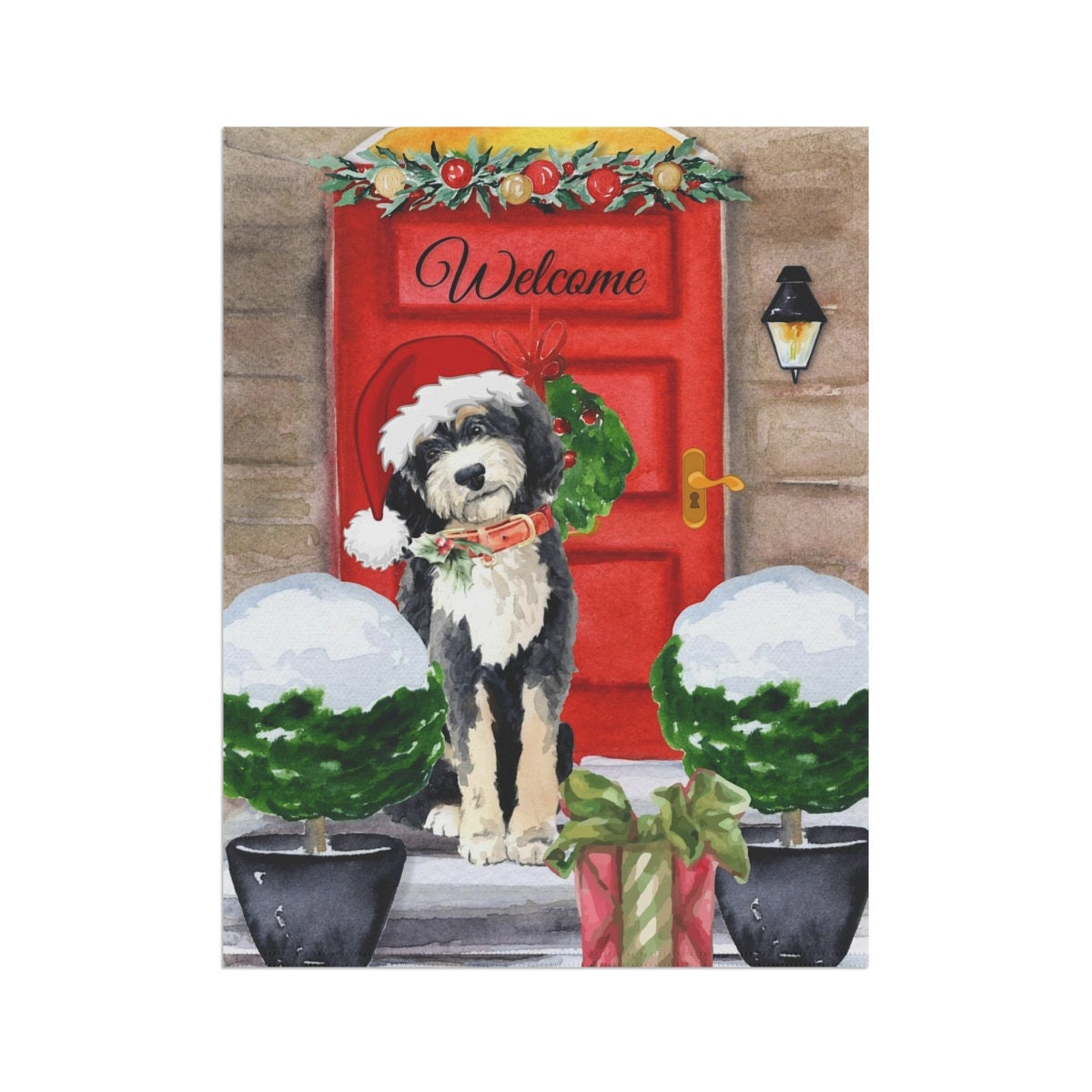 Bernedoodle Gift Flag - Doodle Dog Christmas Home & Garden Flag Banner, Doodle Mom/Dad Gift, Pole Not Included