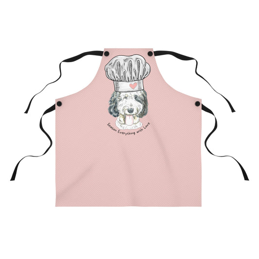 Sheepadoodle Dog Apron - Cooking Baking Apron For Doodle Mom- Doodle Mama -Doodle Gift Ideas, Mother's Day Gift