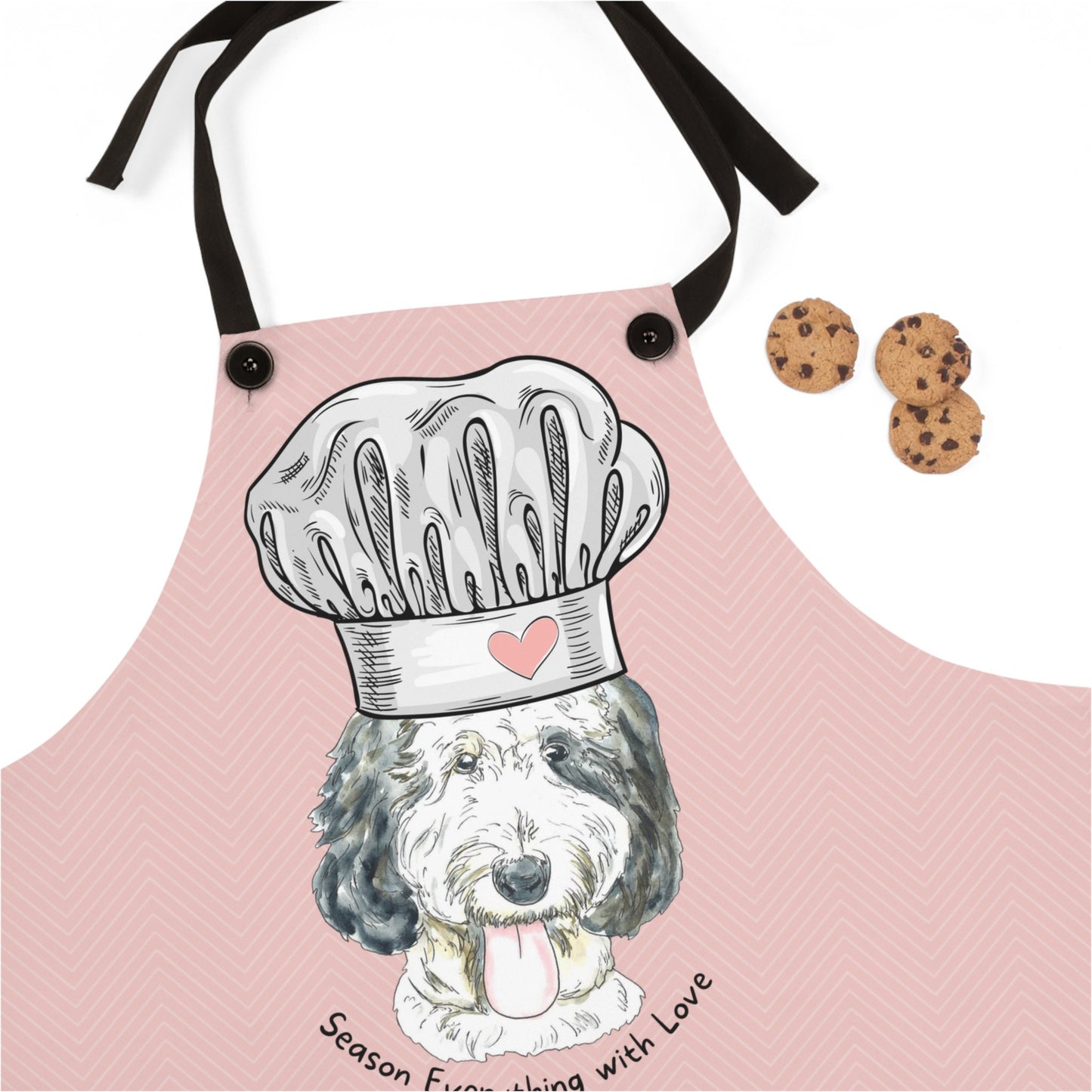 Sheepadoodle Dog Apron - Cooking Baking Apron For Doodle Mom- Doodle Mama -Doodle Gift Ideas, Mother's Day Gift