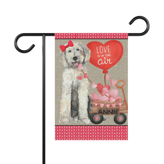 Personalized Doodle Dog (GIRL)Valentine Garden Flag - Goldendoodle, Labradoodle Mom & Dad Gift, Double-sided Garden Flag, Stand No