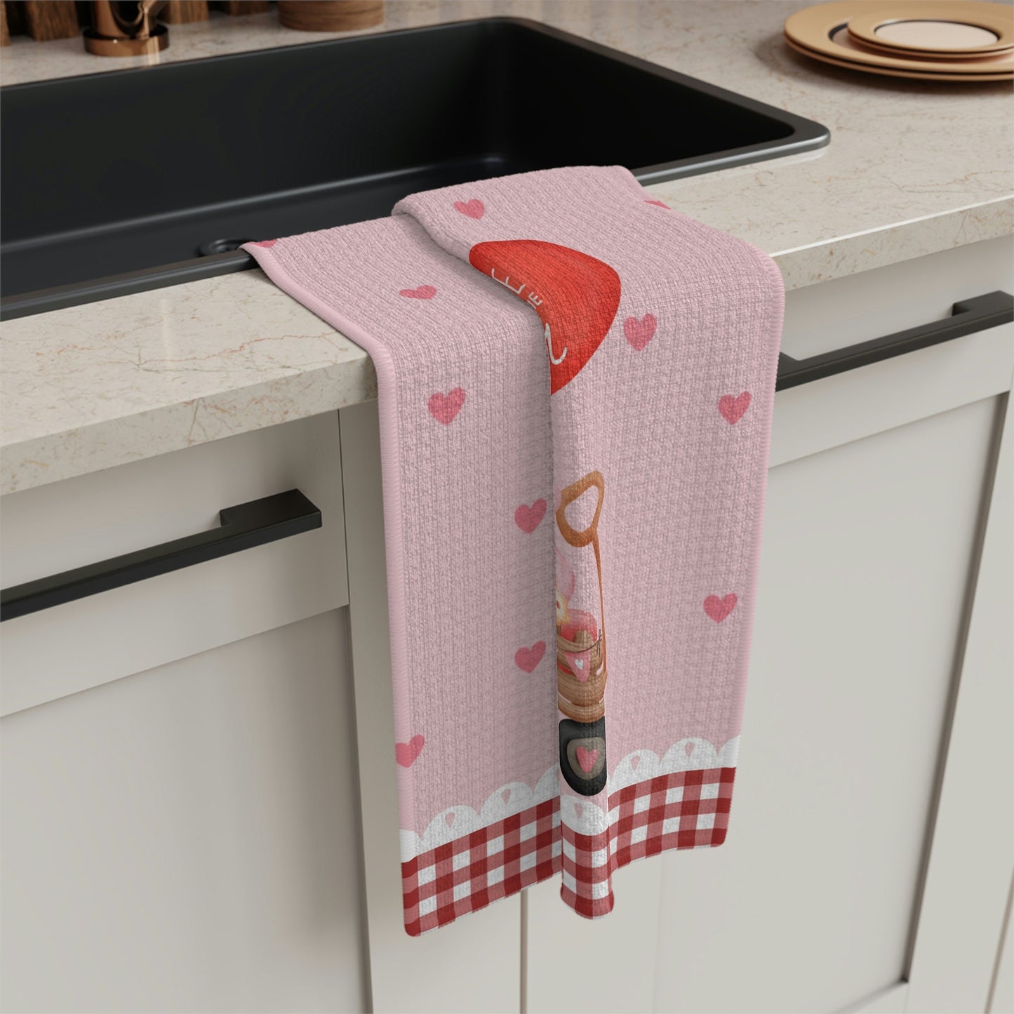 Valentine Bernedoodle (Girl) Kitchen Towel - Doodle Lover Mom Or Dad Gift, Boutique Style Doodle Tea Towel, Soft Waffle Weave