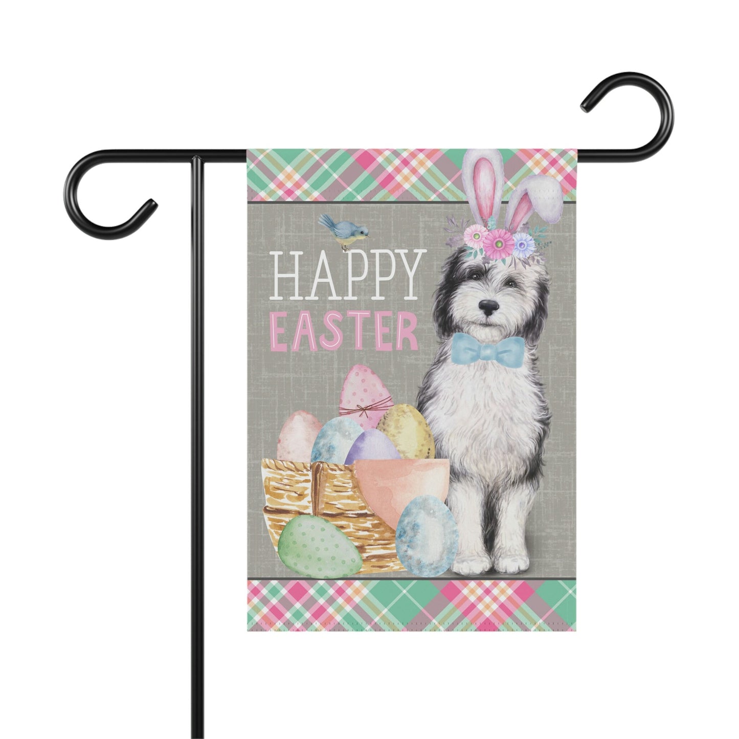 Sheepadoodle Easter Garden Flag - Gift Idea for Doodle Moms & Dads, Double-sided Garden Flag, Stand Not Included