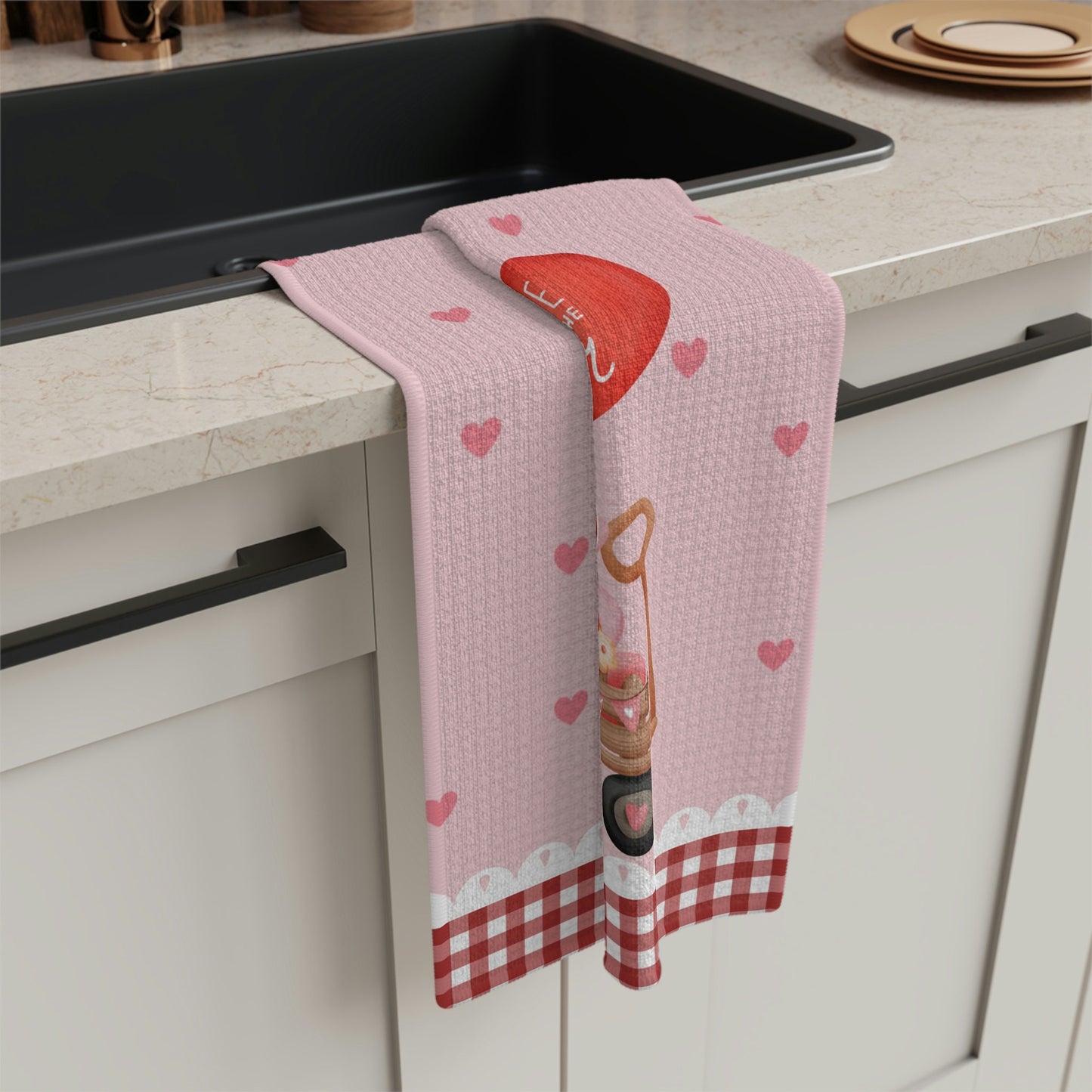 Valentine Bernedoodle (boy) Kitchen Towel - Doodle Lover Mom Or Dad Gift, Boutique Style Doodle Tea Towel, Soft Waffle Weave