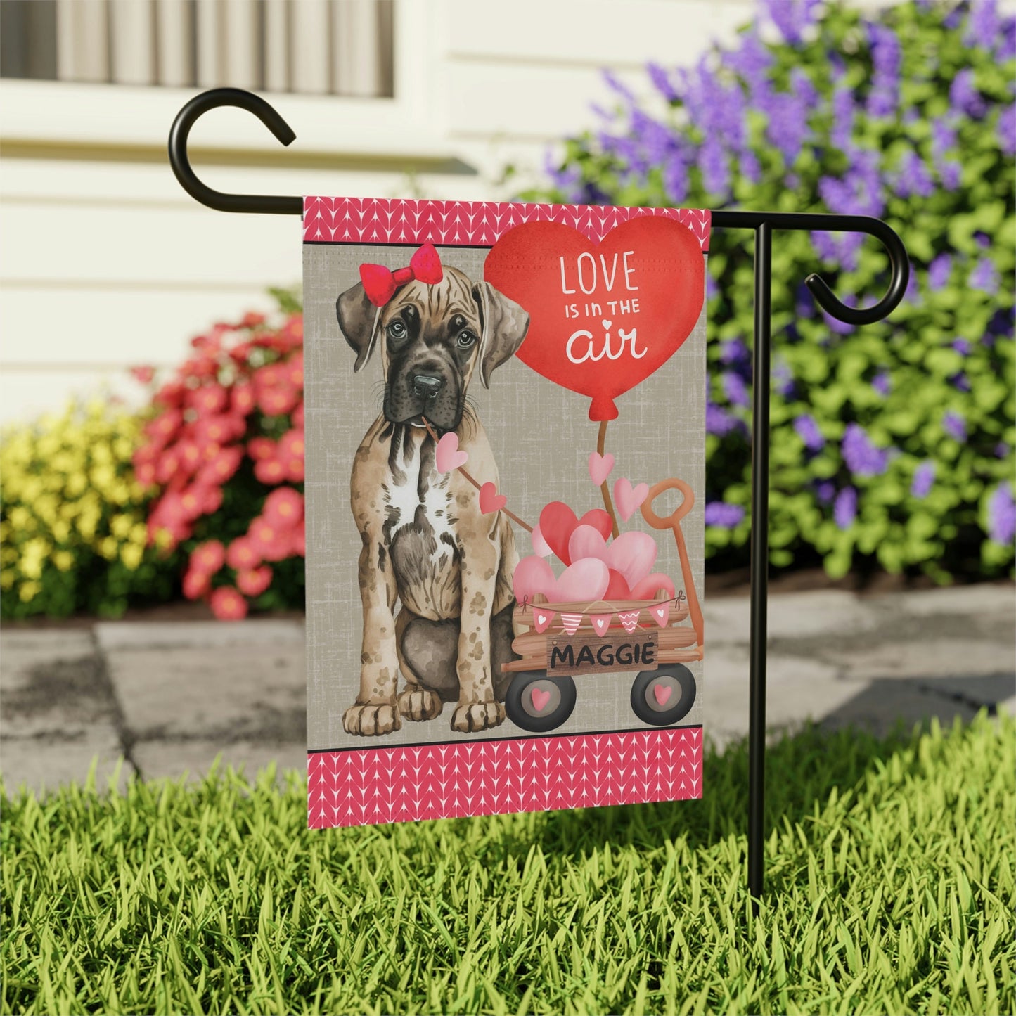 Great Dane Dog (GIRL)Valentine Garden Flag - Great Dane Mom & Dad Gift, Double-sided Garden Flag, Stand Not Inluded