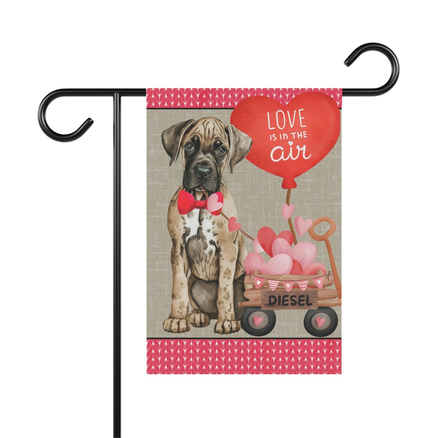 Great Dane Dog (BOY)Valentine Garden Flag - Great Dane Mom & Dad Gift, Double-sided Garden Flag, Stand Not Inluded