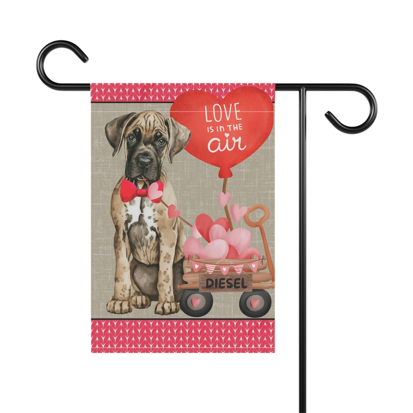 Great Dane Dog (BOY)Valentine Garden Flag - Great Dane Mom & Dad Gift, Double-sided Garden Flag, Stand Not Inluded