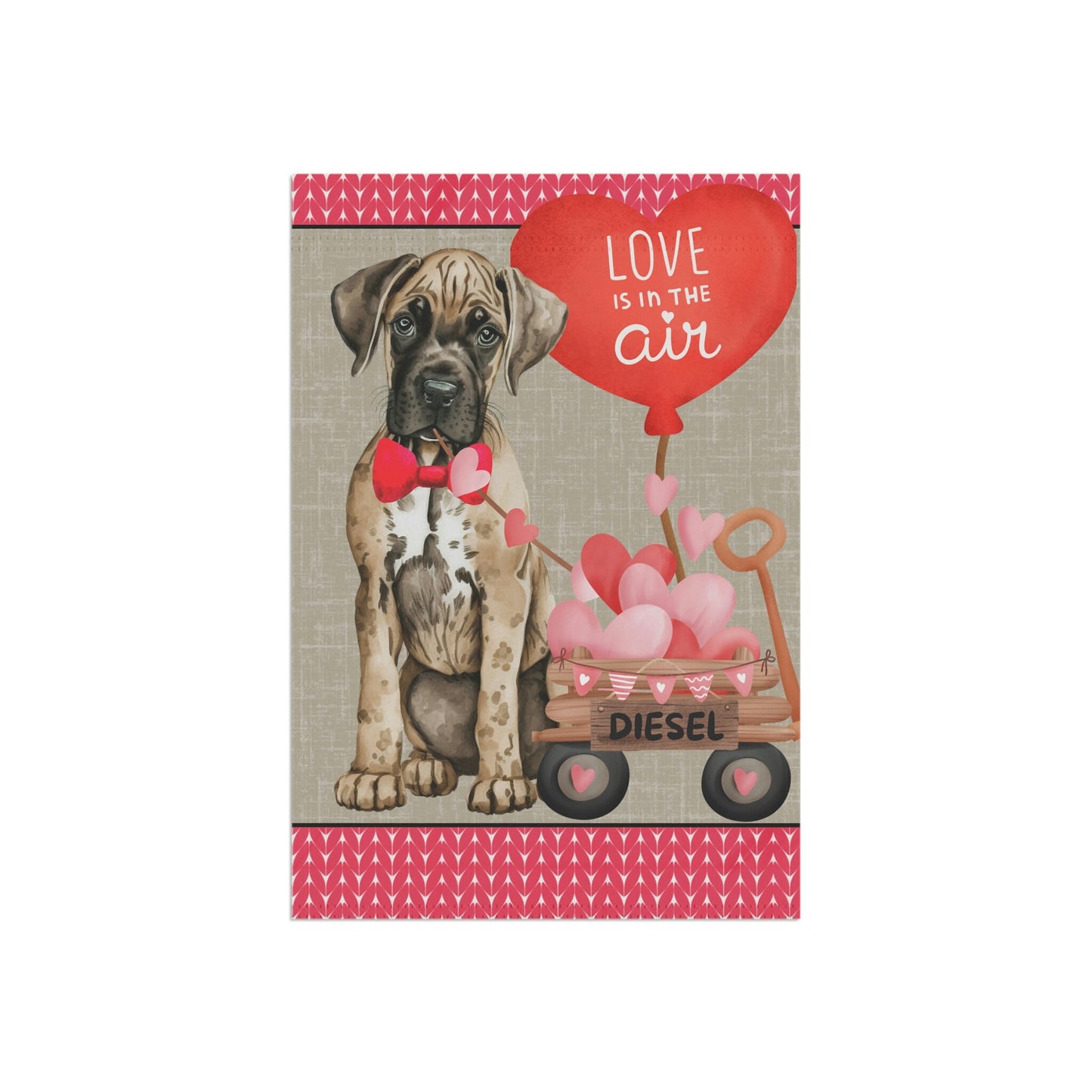 Great Dane Dog (BOY)Valentine Garden Flag - Great Dane Mom & Dad Gift, Double-sided Garden Flag, Stand Not Inluded