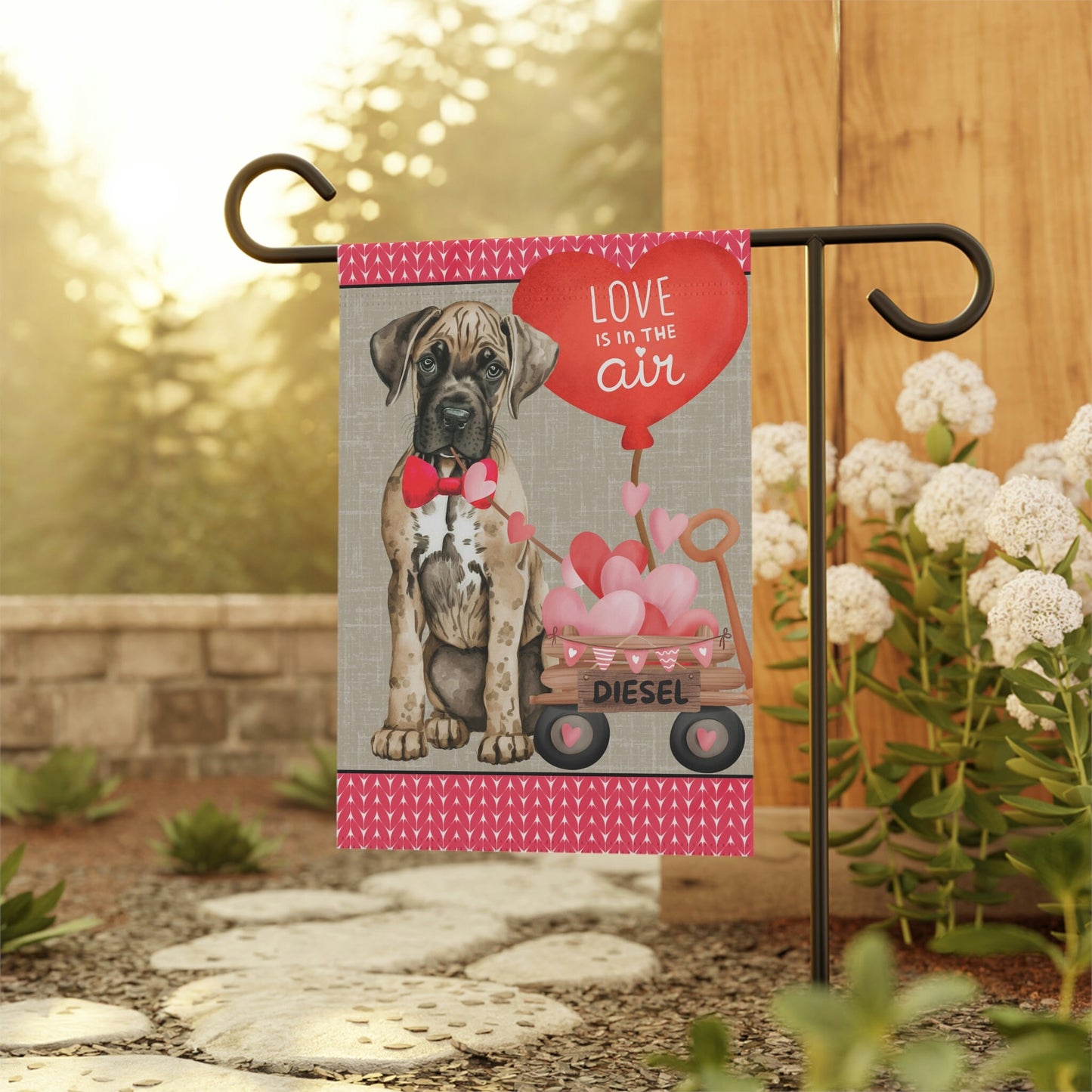 Great Dane Dog (BOY)Valentine Garden Flag - Great Dane Mom & Dad Gift, Double-sided Garden Flag, Stand Not Inluded