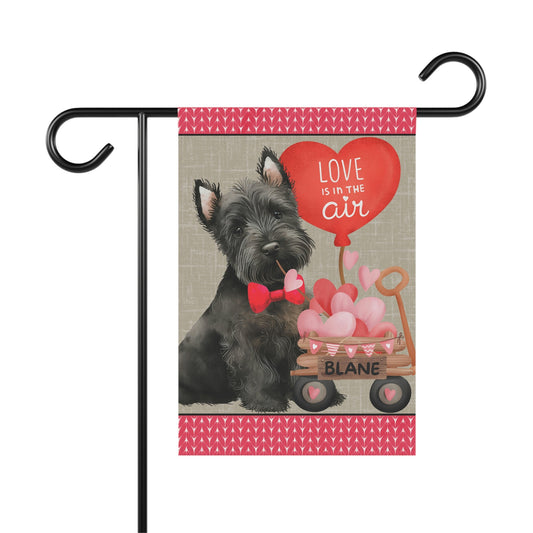 Black Scottish Terrier Dog (BOY)Valentine Garden Flag - Scottish Terrier Mom & Dad Gift, Double-sided Garden Flag, Stand Not Inlud