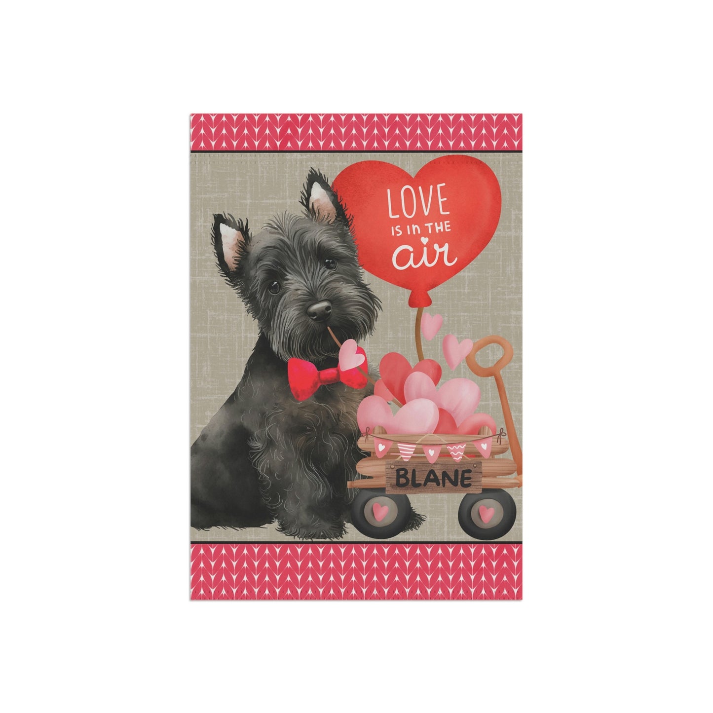 Black Scottish Terrier Dog (BOY)Valentine Garden Flag - Scottish Terrier Mom & Dad Gift, Double-sided Garden Flag, Stand Not Inlud