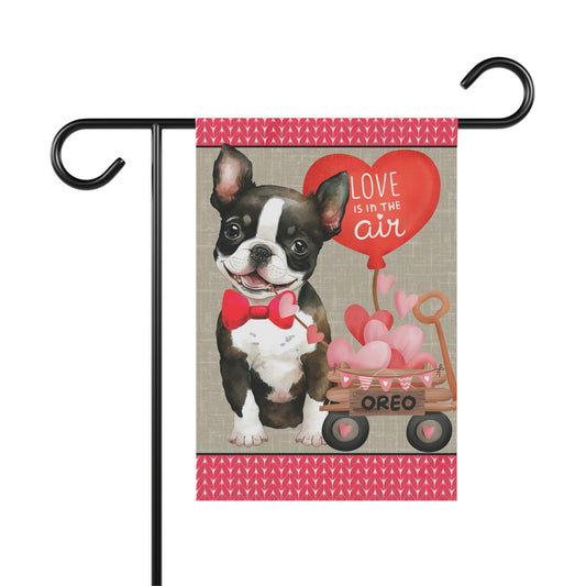 BostonTerrier Dog (BOY)Valentine Garden Flag - Boston Terrier Mom & Dad Gift, Double-sided Garden Flag, Stand Not Inluded