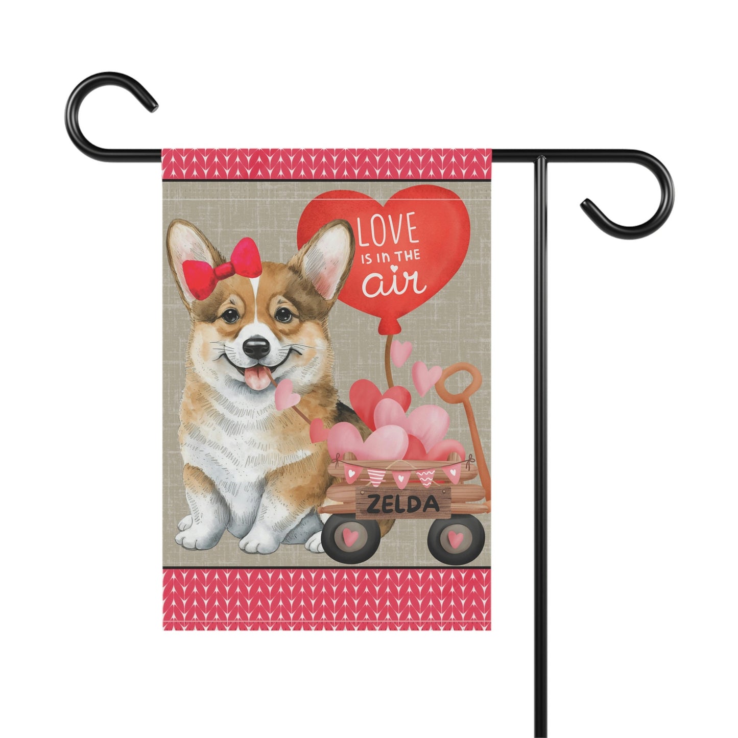 Corgi Dog (GIRL)Valentine Garden Flag - Corgi Mom & Dad Gift, Double-sided Garden Flag, Stand Not Inluded