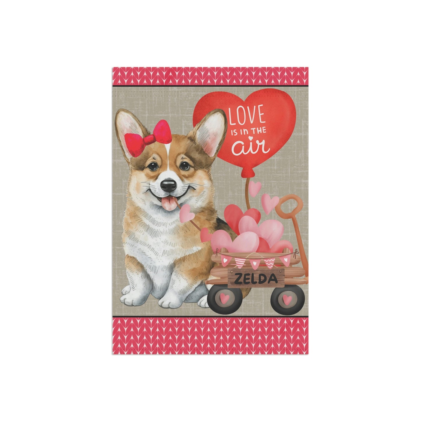 Corgi Dog (GIRL)Valentine Garden Flag - Corgi Mom & Dad Gift, Double-sided Garden Flag, Stand Not Inluded