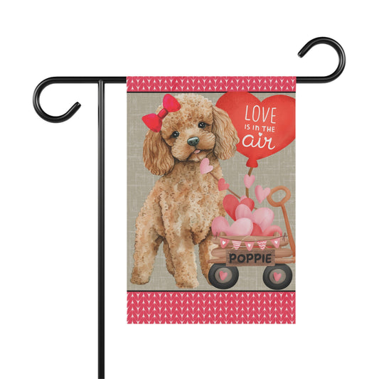 Apricot Poodle Dog (GIRL)Valentine Garden Flag - Apricot Poodle Mom & Dad Gift, Double-sided Garden Flag, Stand Not Inluded